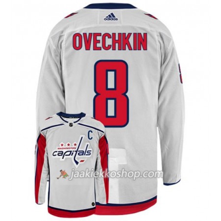 Miehille NHL Washington Capitals Pelipaita ALEX OVECHKIN 8 Adidas Valkoinen Authentic